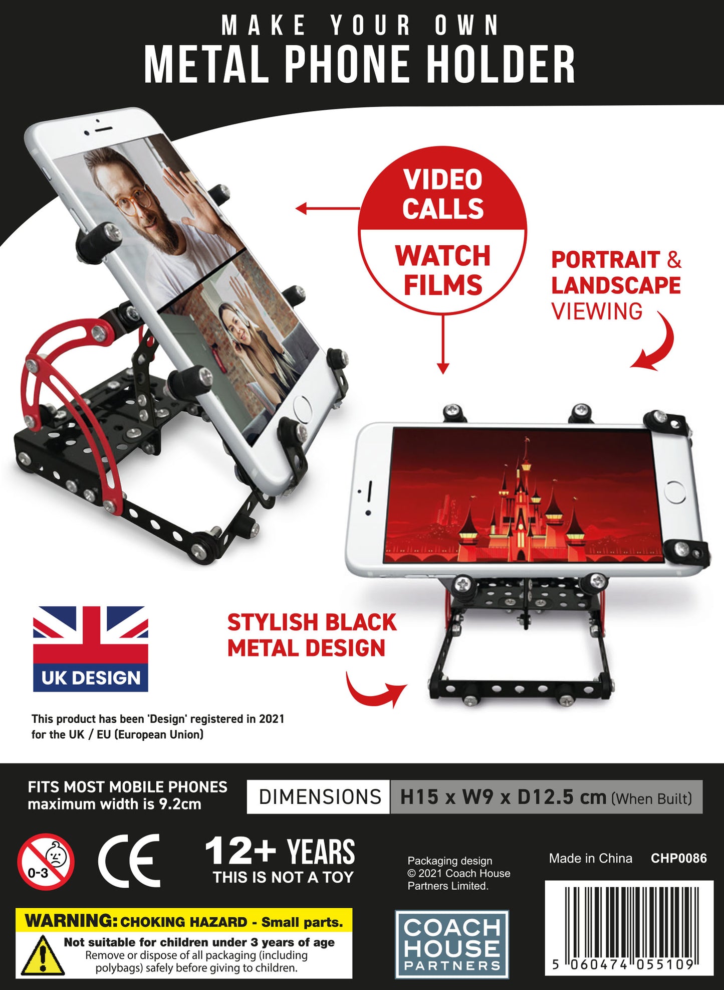 Make Your Own Metal Mobile Phone Holder - Black Display Box x6 (units)