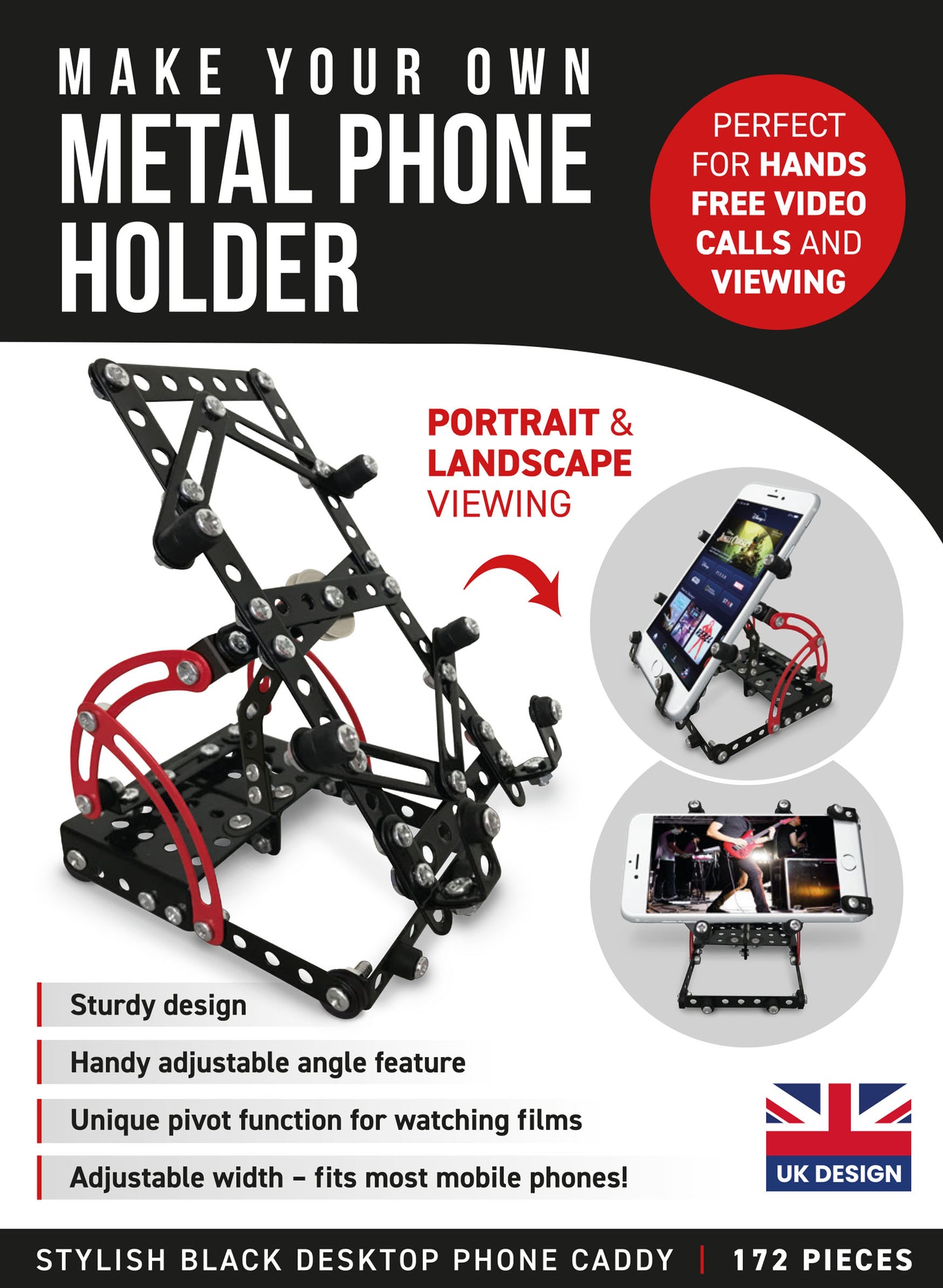 Make Your Own Metal Mobile Phone Holder - Black Display Box x6 (units)