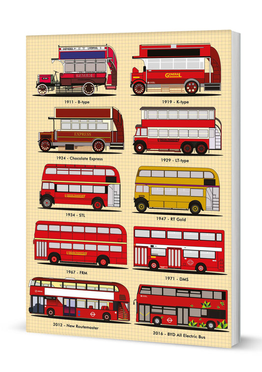 London Buses A5 Softback Notebook (MINIMUM ORDER QUANITY x 6 UNITS )