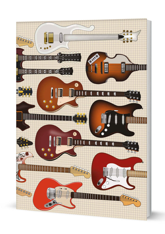 Guitars A5 Softback Notebook (MINIMUM ORDER QUANITY x 6 UNITS )