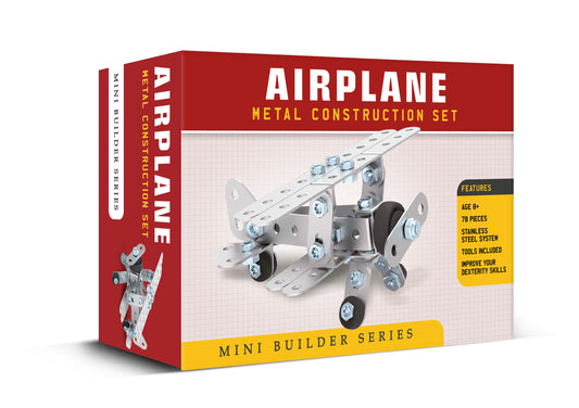 Mini Builder Series Airplane Metal Construction Set (MINIMUM ORDER QUANITY x 6 UNITS )
