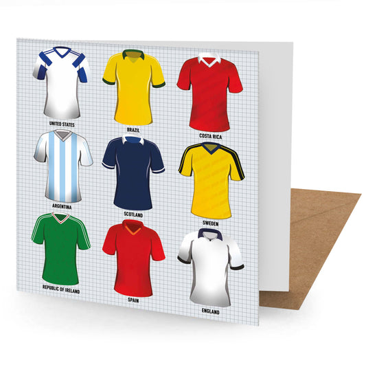 Vintage Football Tops Greetings Card 150x150mm blank (MINIMUM ORDER QUANITY x 6 UNITS )