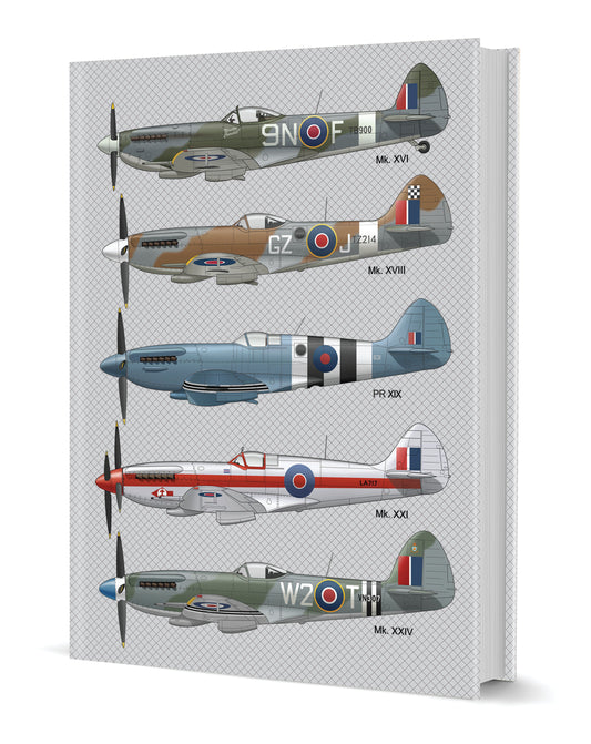 Spitfire Hardback Notebook A5 120 pages lined (MINIMUM ORDER QUANITY x 6 UNITS )