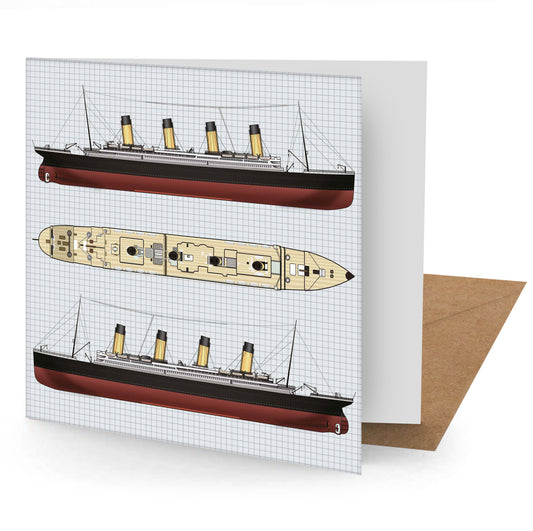 Titanic Greetings Card 150x150mm Blank (MINIMUM ORDER QUANITY x 6 UNITS )