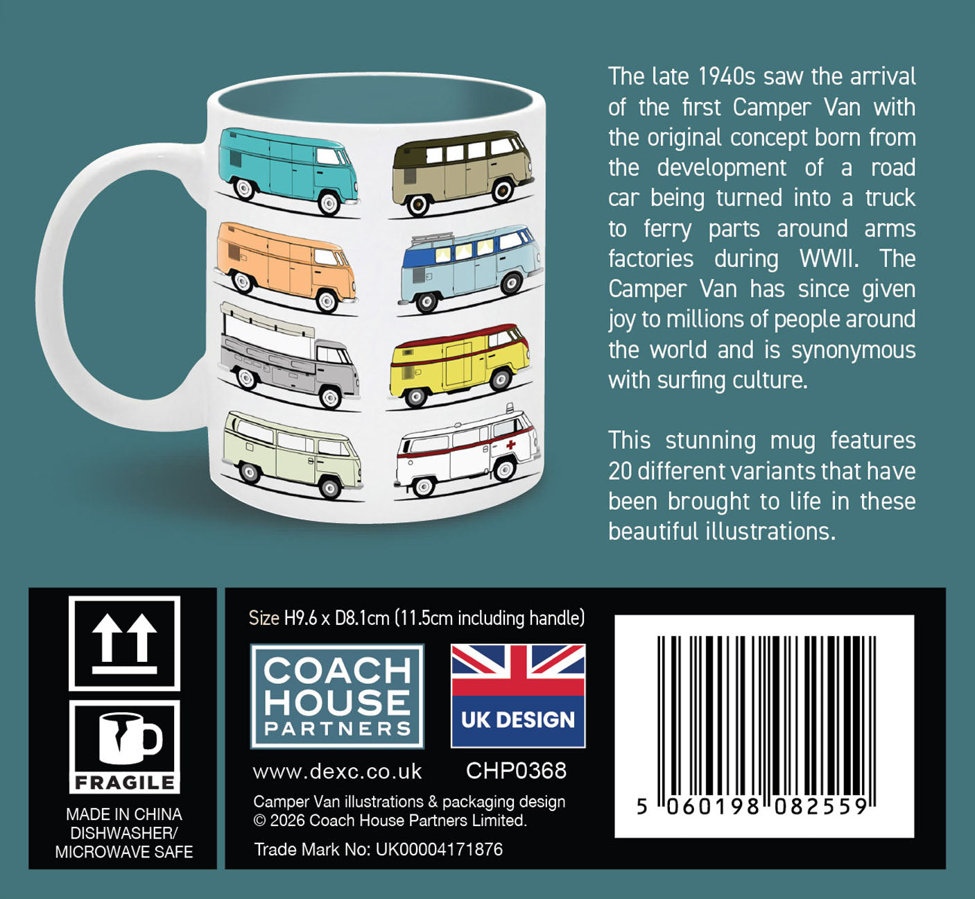 Camper Van Ceramic Mug 11oz (MINIMUM ORDER QUANTITY x 4 UNITS)