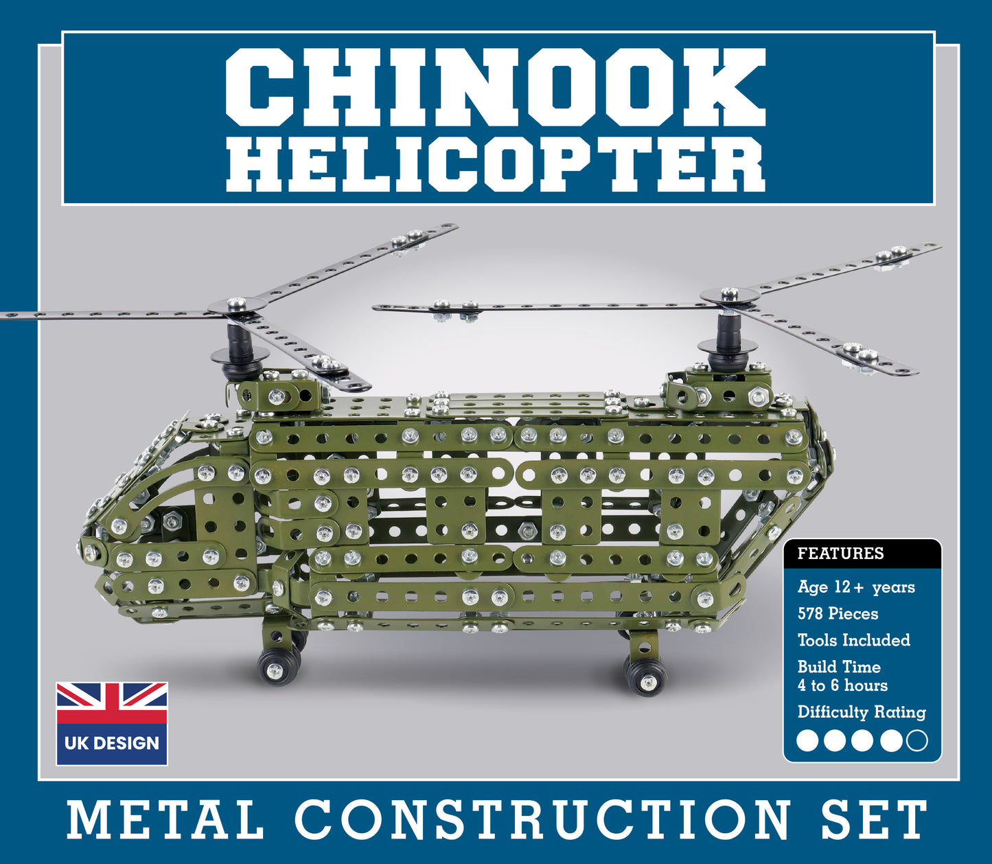 Chinook Helicopter Metal Construction Set (MINIMUM ORDER QUANITY x 4 UNITS )