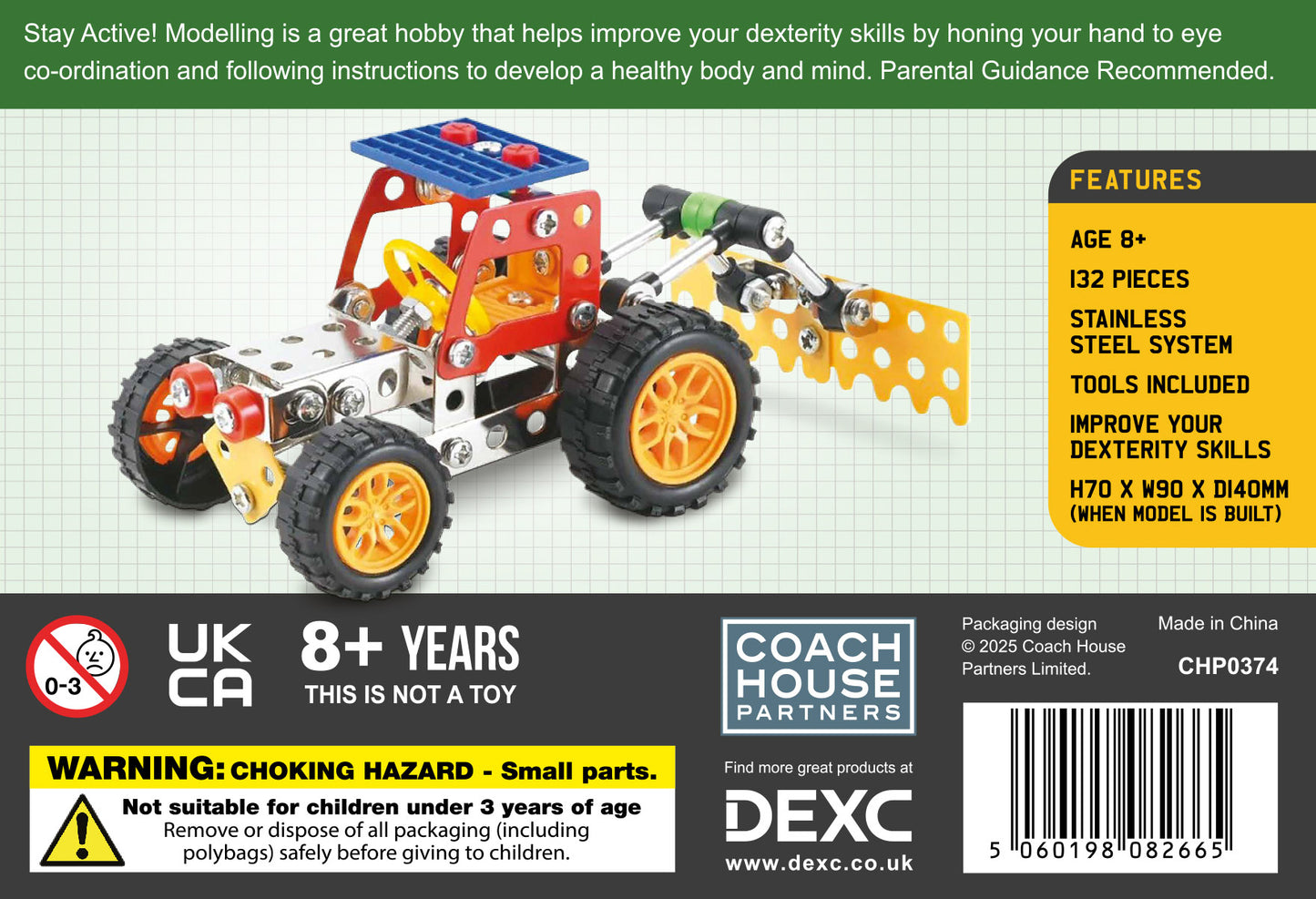 Mini Builder Series Tractor Metal Construction Set (MINIMUM ORDER QUANITY x 6 UNITS )