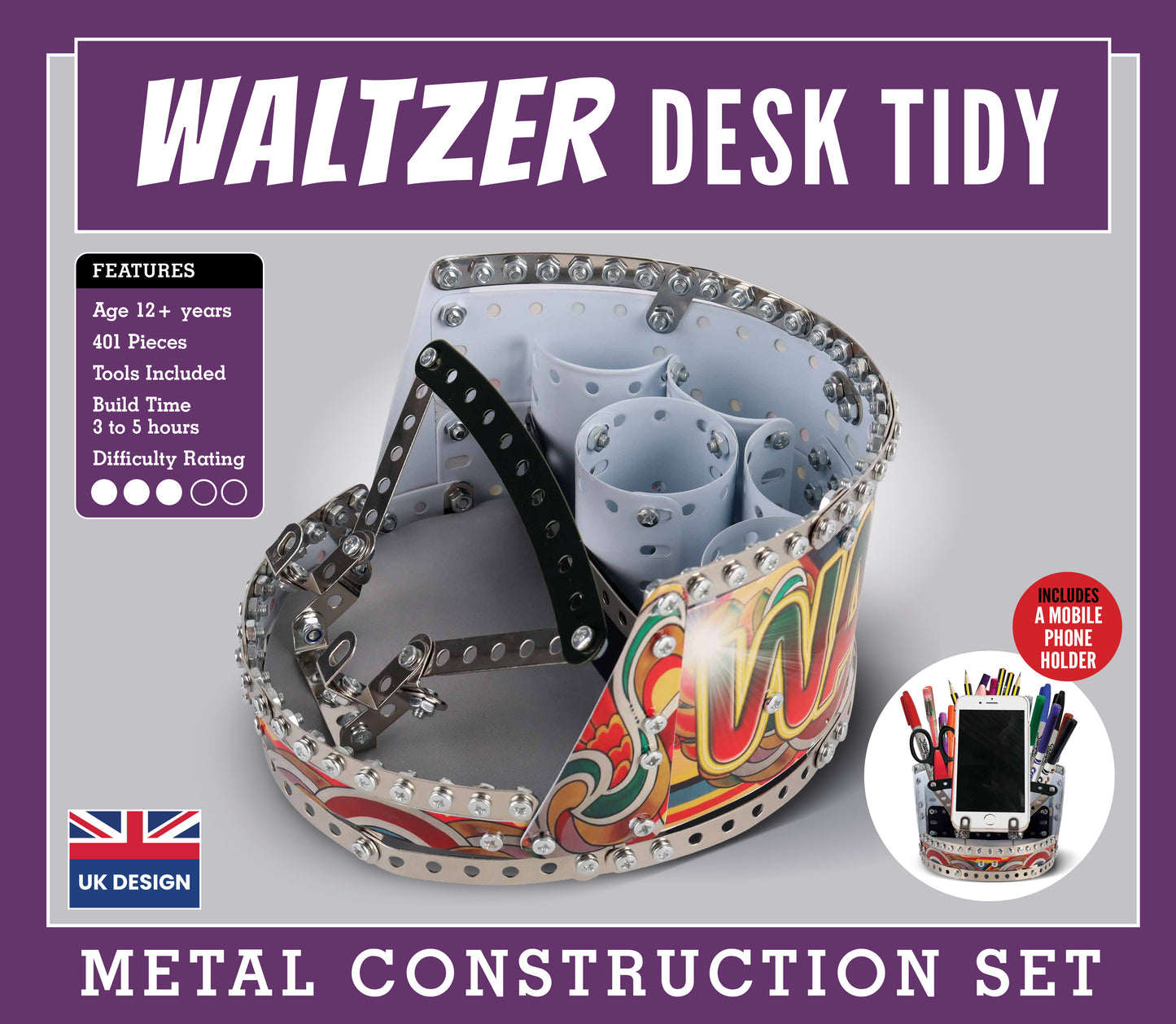 Waltzer Desk Tidy Metal Construction Set (MINIMUM ORDER QUANITY x 4 UNITS )