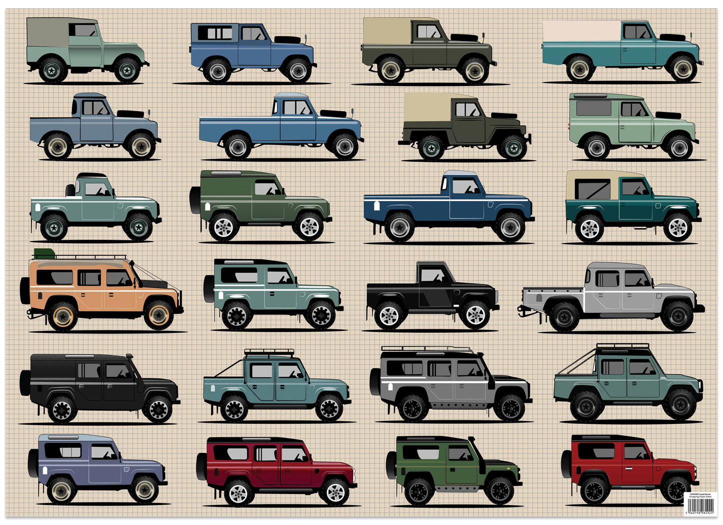 Vintage Classic Vehicles Wrapping Paper Tube