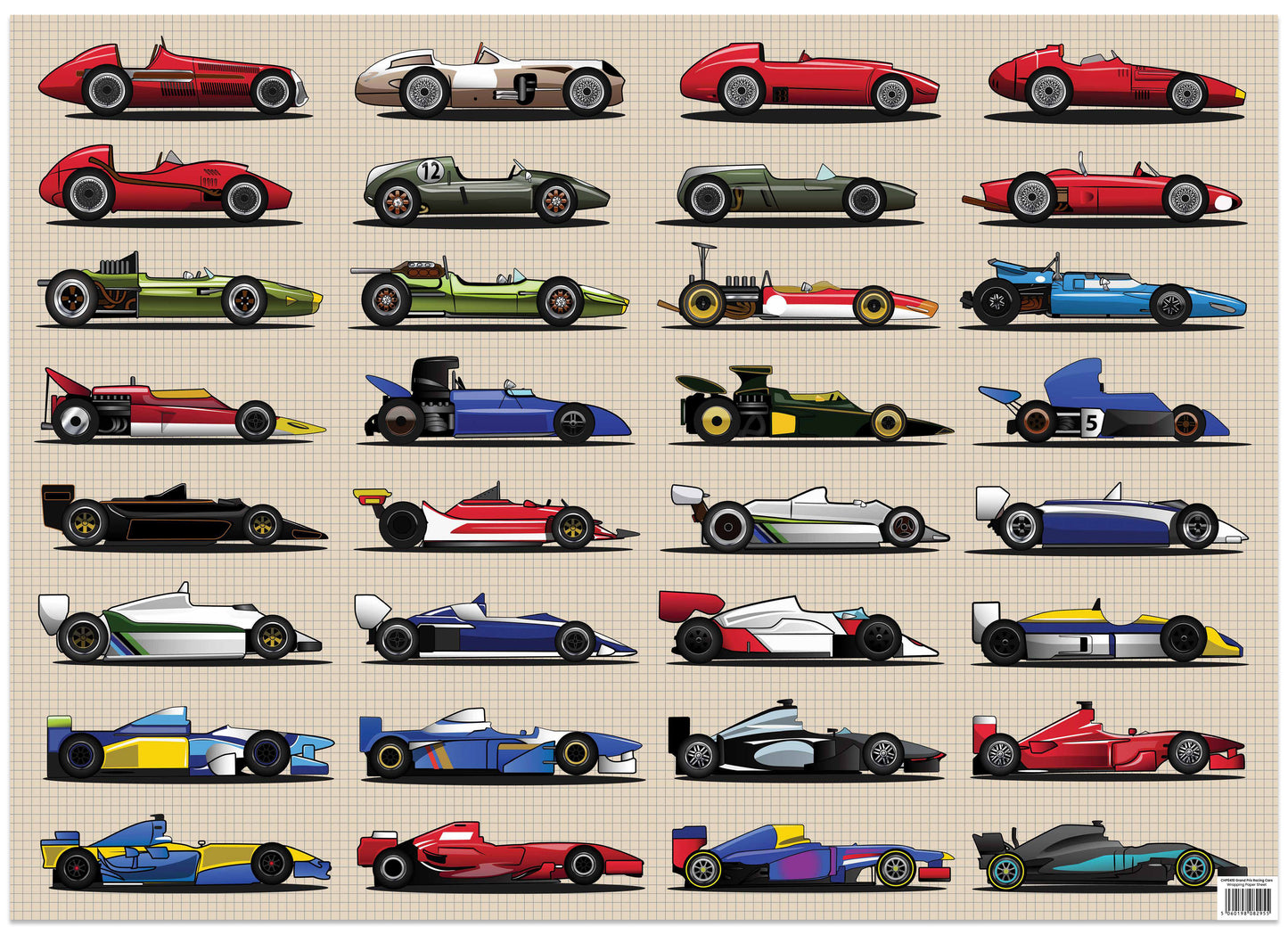 Vintage Classic Vehicles Wrapping Paper Tube