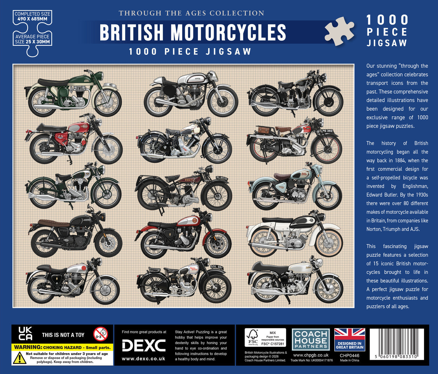 British Motorcycles 1000 Piece Jigsaw (MINIMUM ORDER QUANTITY x 4 UNITS)