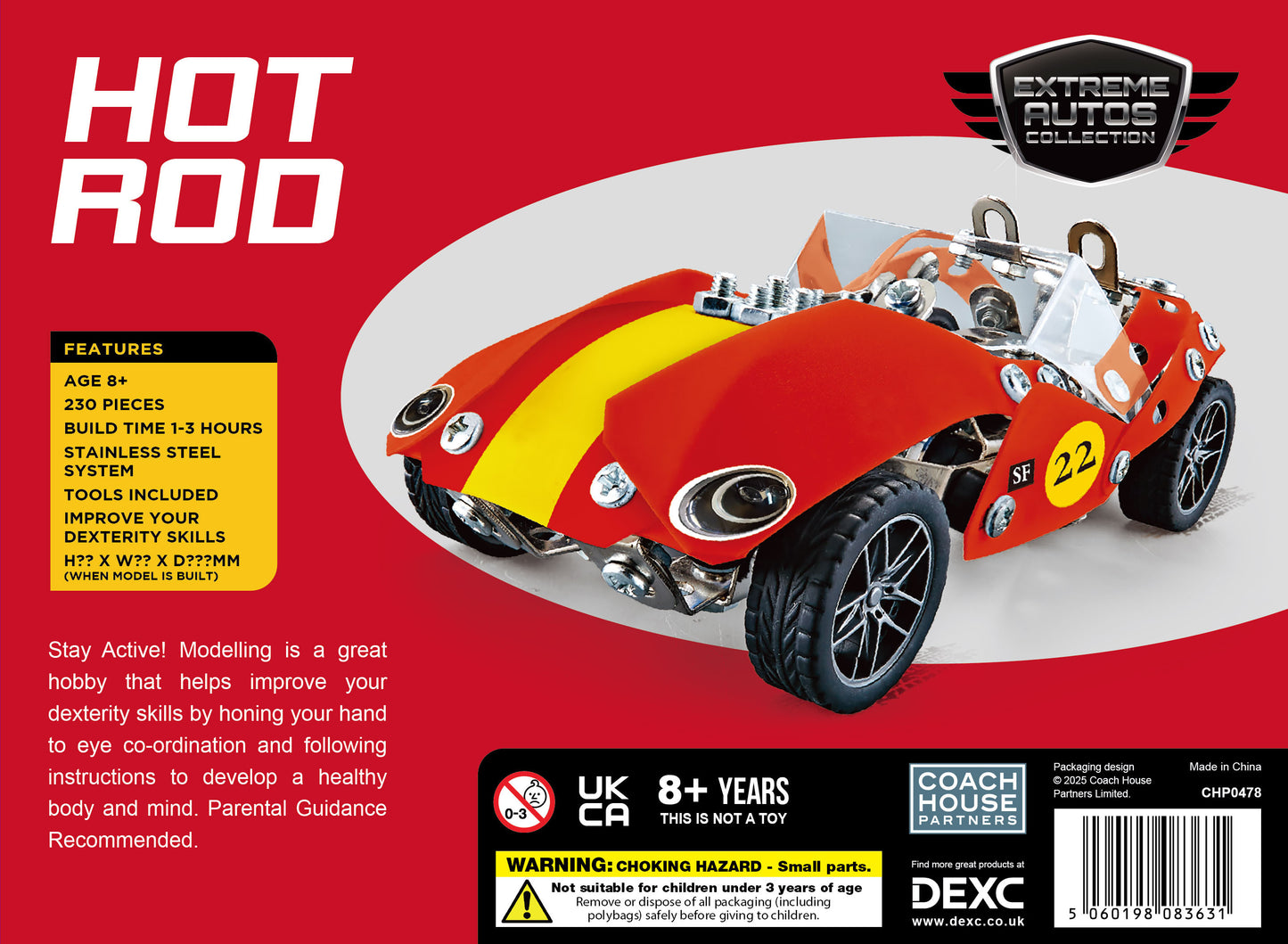 Extreme Autos Hot Rod Metal Construction Set (MINIMUM ORDER QUANTITY x 4 UNITS)