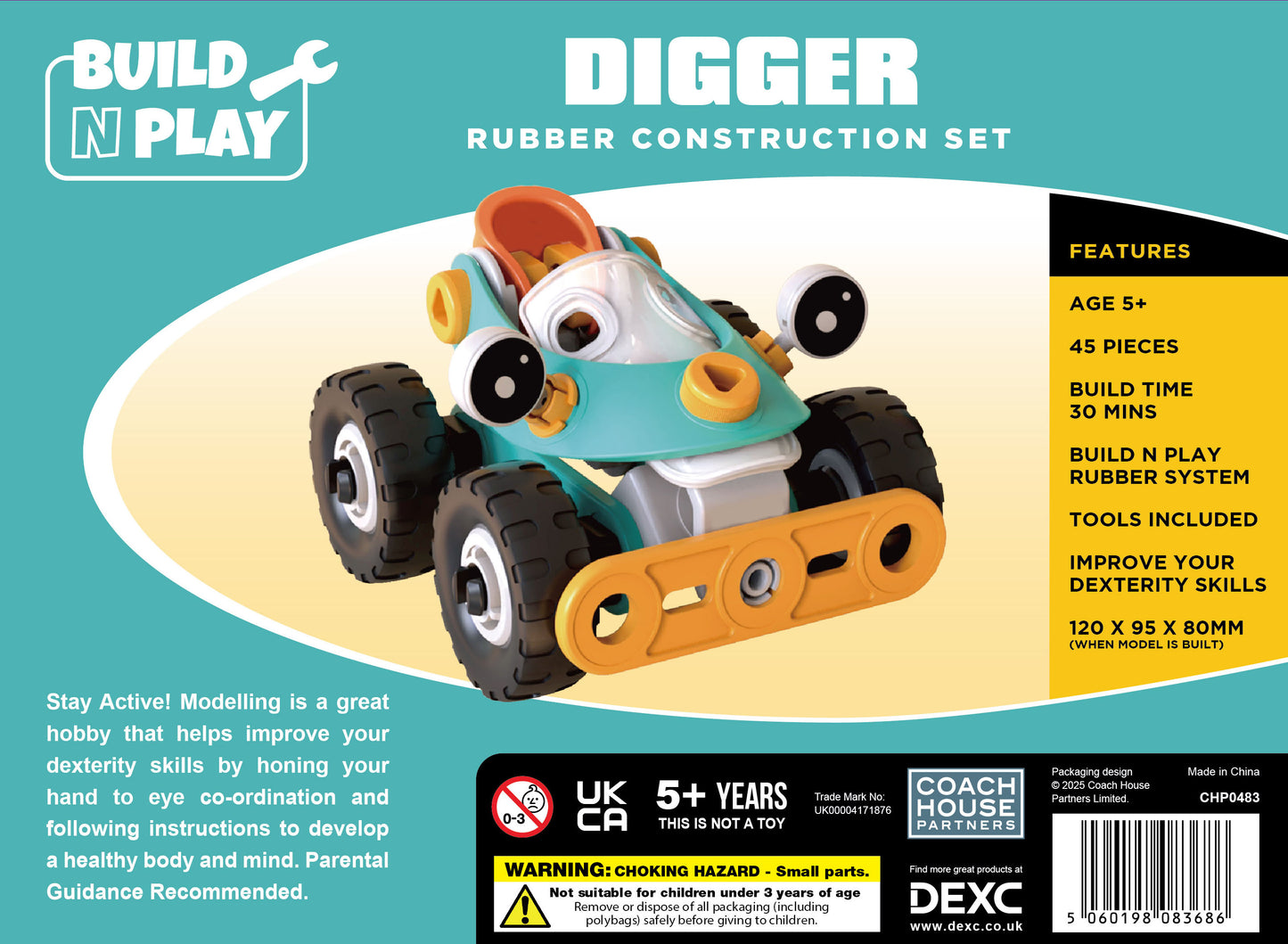 Digger Build n Play Rubber Construction Set (MINIMUM ORDER QUANTITY x 4 UNITS)