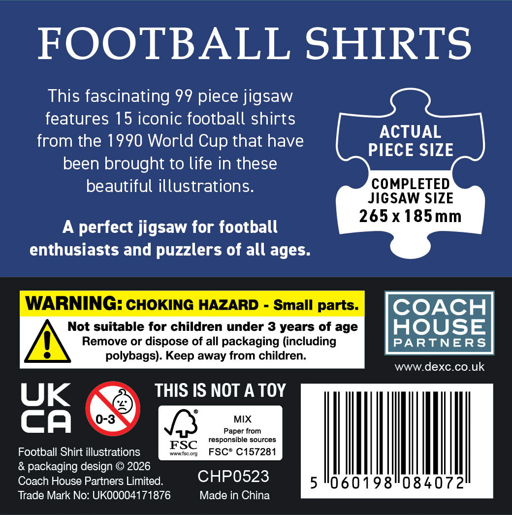 Football Shirts 99 Piece Jigsaw (MINIMUM ORDER QUANTITY x 6 UNITS)