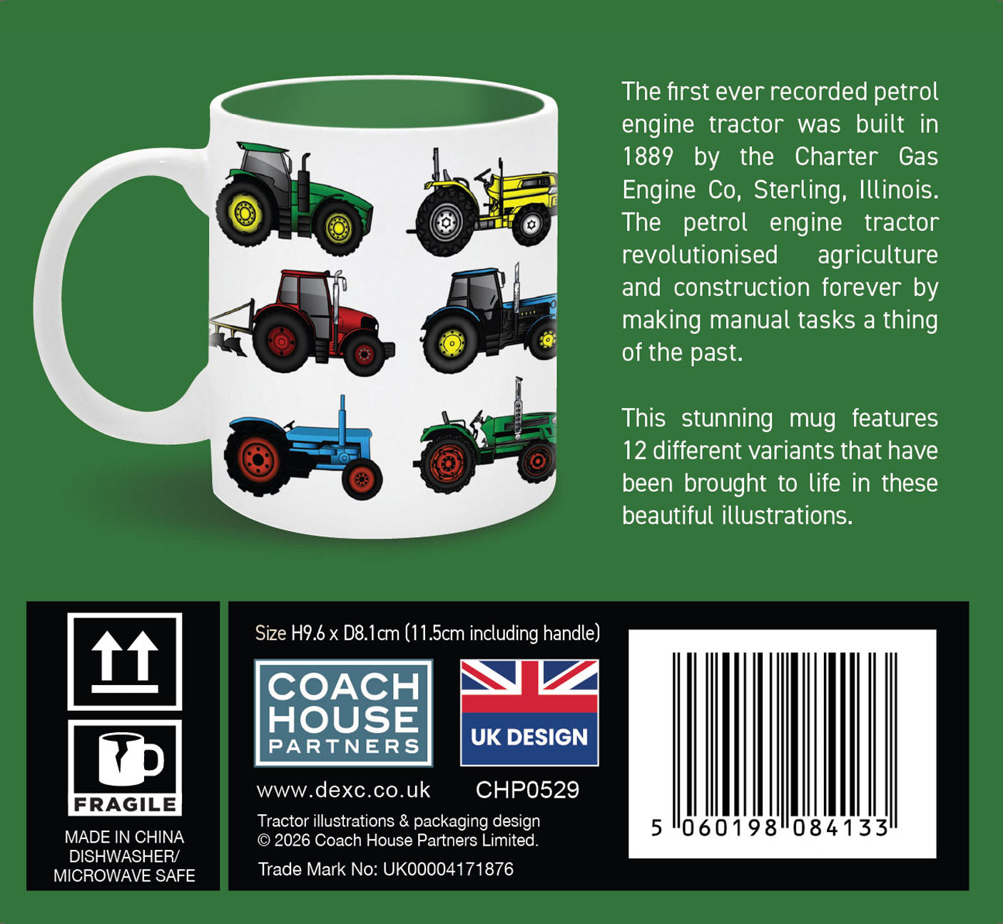 Tractor Ceramic Mug 11oz (MINIMUM ORDER QUANTITY X 4 UNITS)