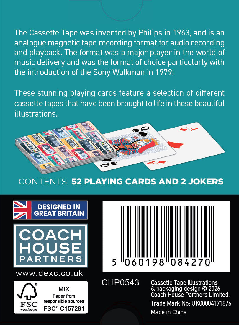 Cassette Tapes Playing Cards (MINIMUM ORDER QUANTITY x 6 UNITS)