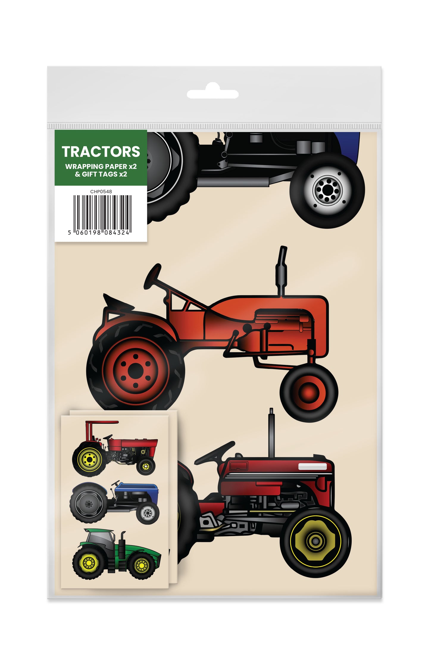 Tractor Gift Wrap + Gift Tag x2 (MINIMUM ORDER QUANTITY x 6 UNITS)