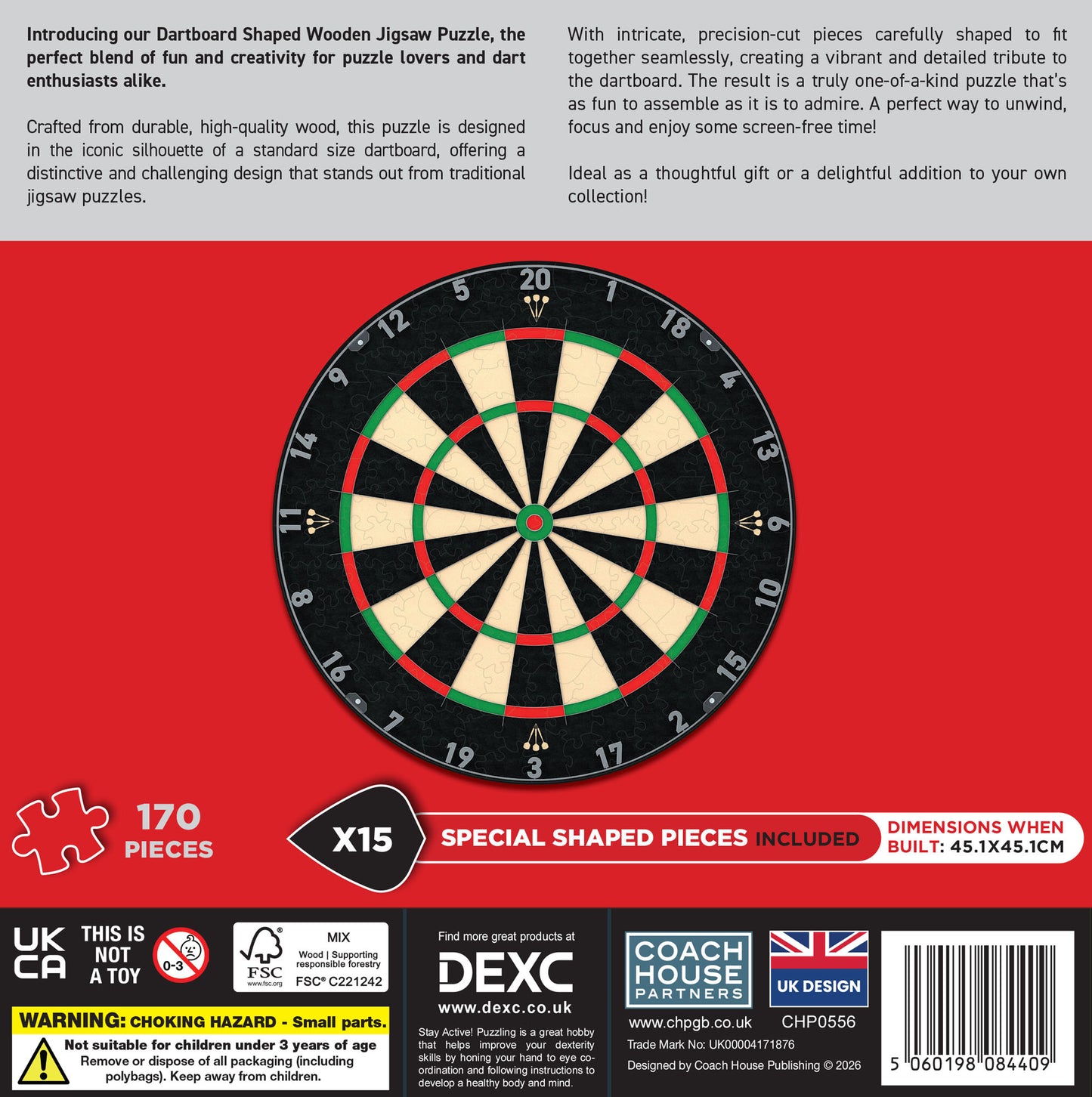 Dartboard Wooden Shaped Jigsaw (MINIMUM ORDER QUANTITY x 5 UNITS)