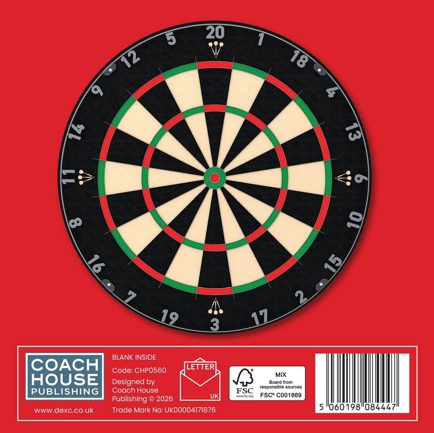 Dartboard Greetings Card (MINIMUM ORDER QUANTITY x 6 UNITS)