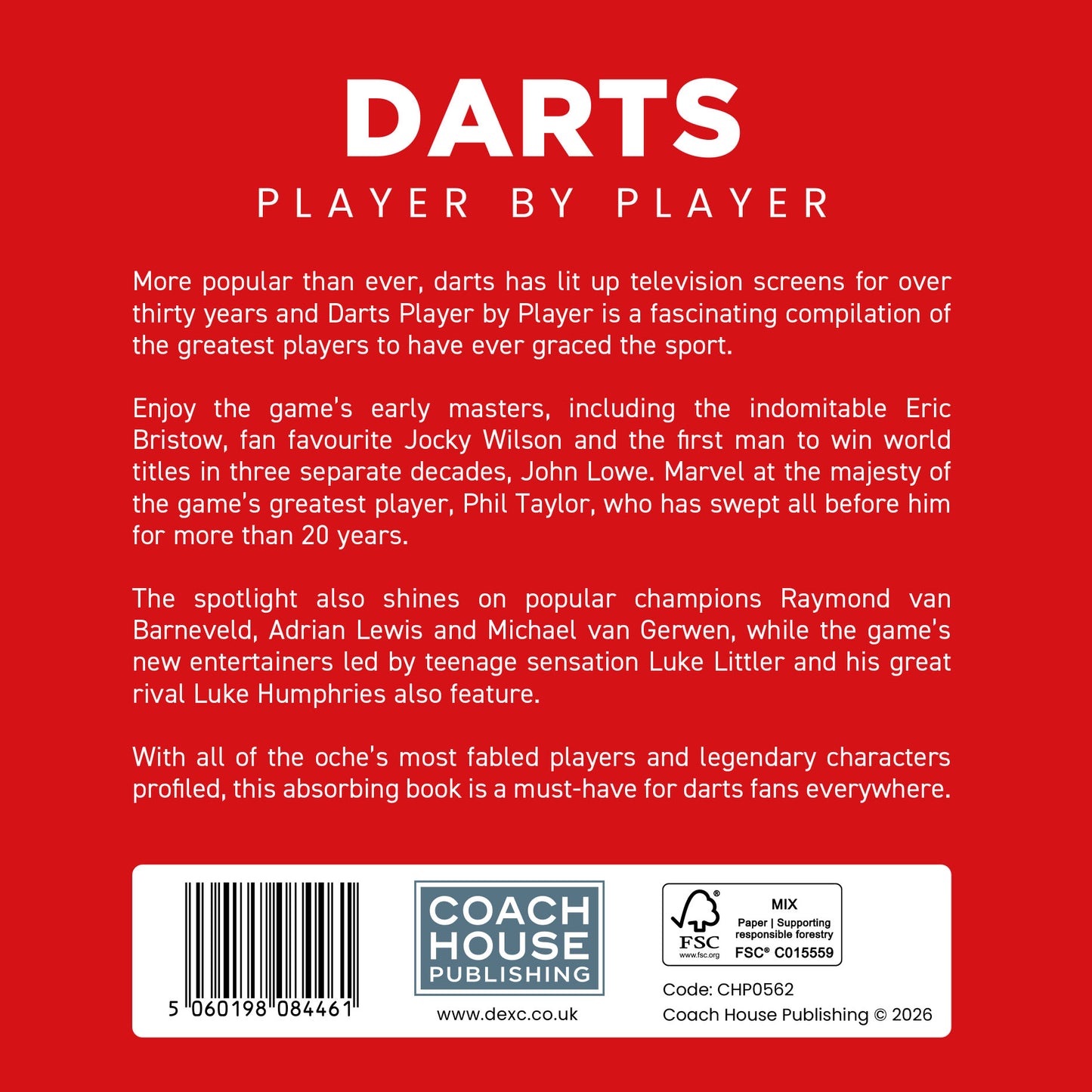 Darts Player by Player Hardback Book (MINIMUM ORDER QUANTITY x 4 UNITS)