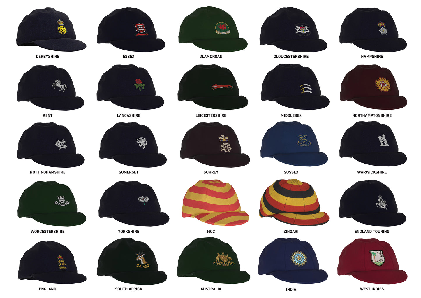 Vintage Cricket Caps A3 Print (MINIMUM ORDER QUANTITY x 4 UNITS)