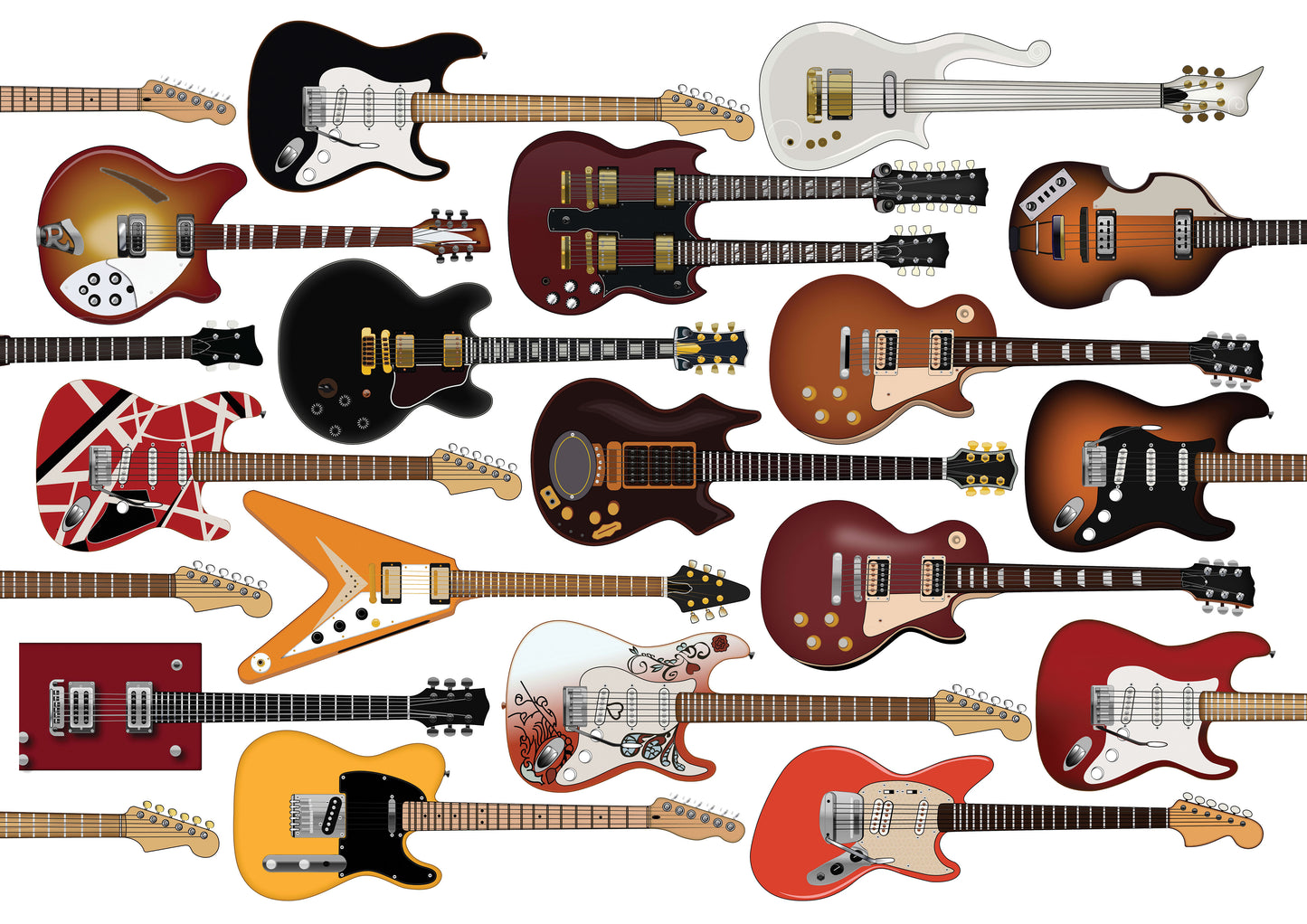 Guitars A3 Print MINIMUM ORDER QUANTITY x 4 UNITS )