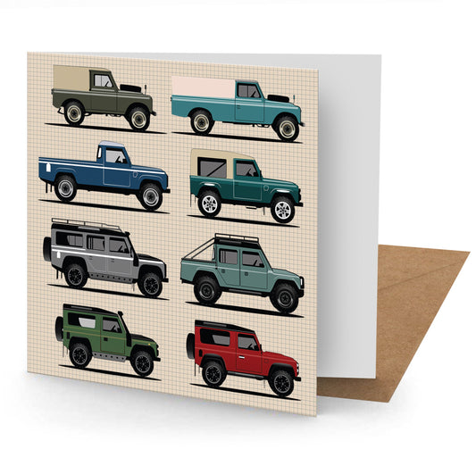 Land Rover Greetings Card 150x150mm Blank (MINIMUM ORDER QUANITY x 6 UNITS )