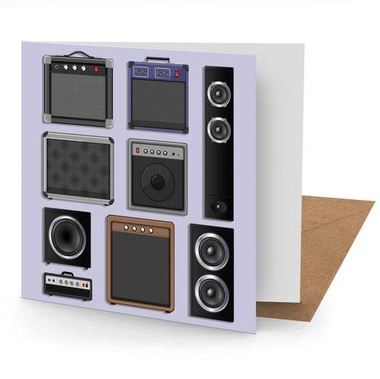 Speakers Greetings Card 150x150 blank (MINIMUM ORDER QUANITY x 6 UNITS )