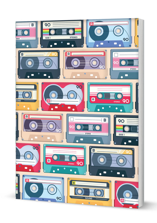 Cassette Tapes A5 Softback Notebook (MINIMUM ORDER QUANITY x 6 UNITS )