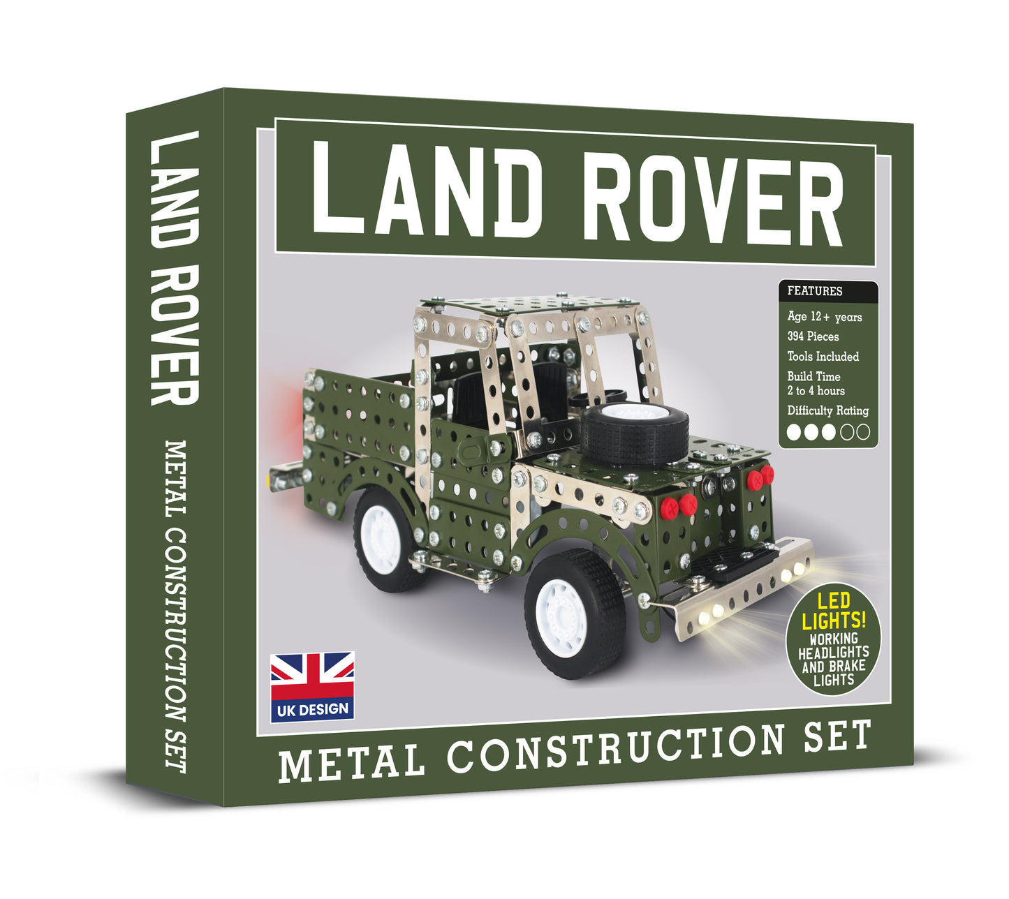 Land Rover with LED Lights Metal Construction Set