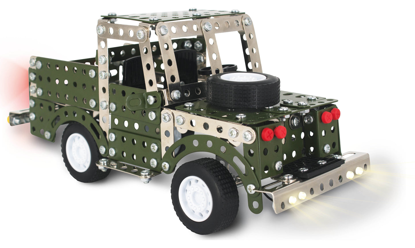 Land Rover with LED Lights Metal Construction Set