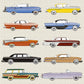 Classic American Cars Greetings Card (150x150 blank)