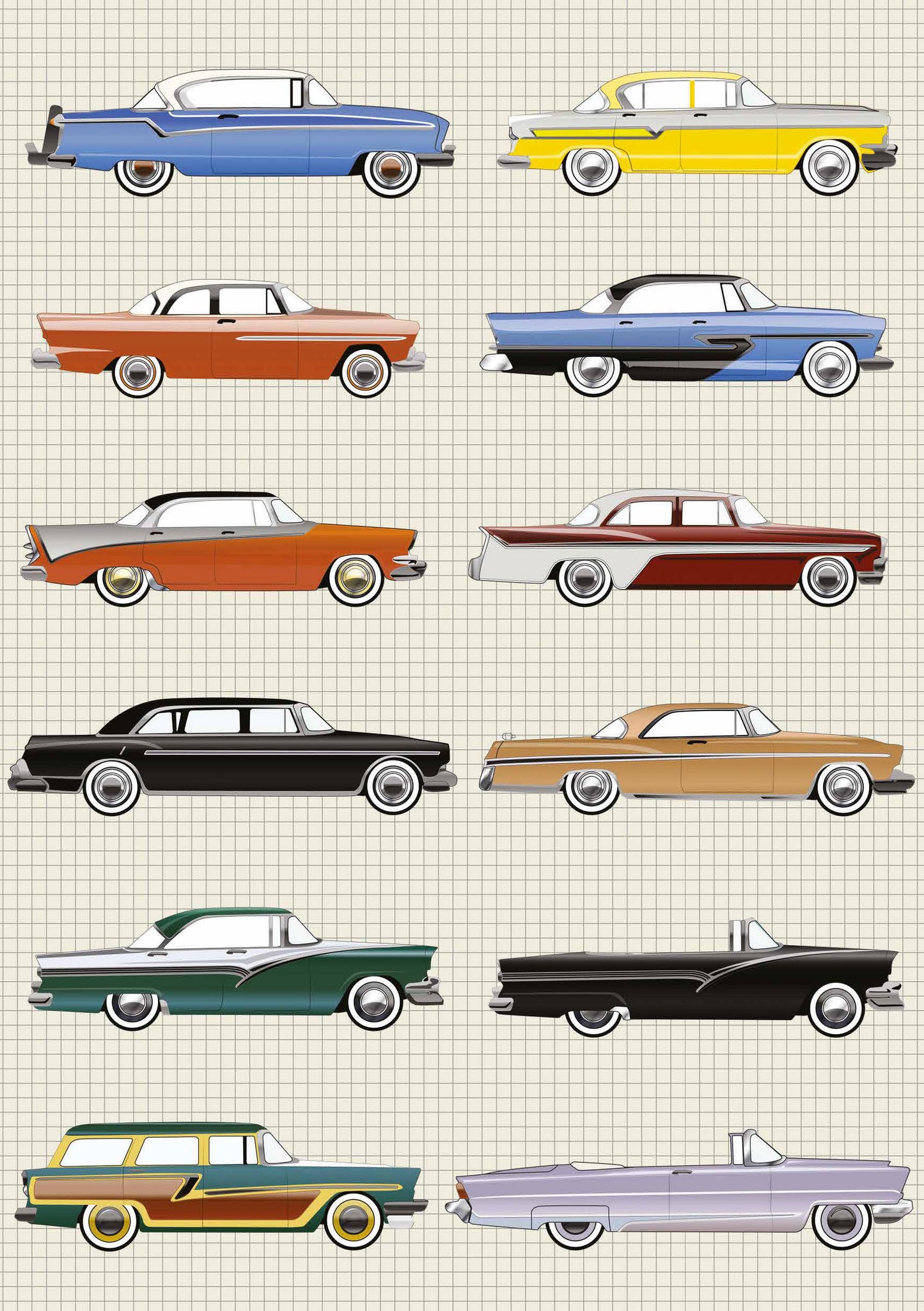 Classic American Cars A5 Softback Notebook