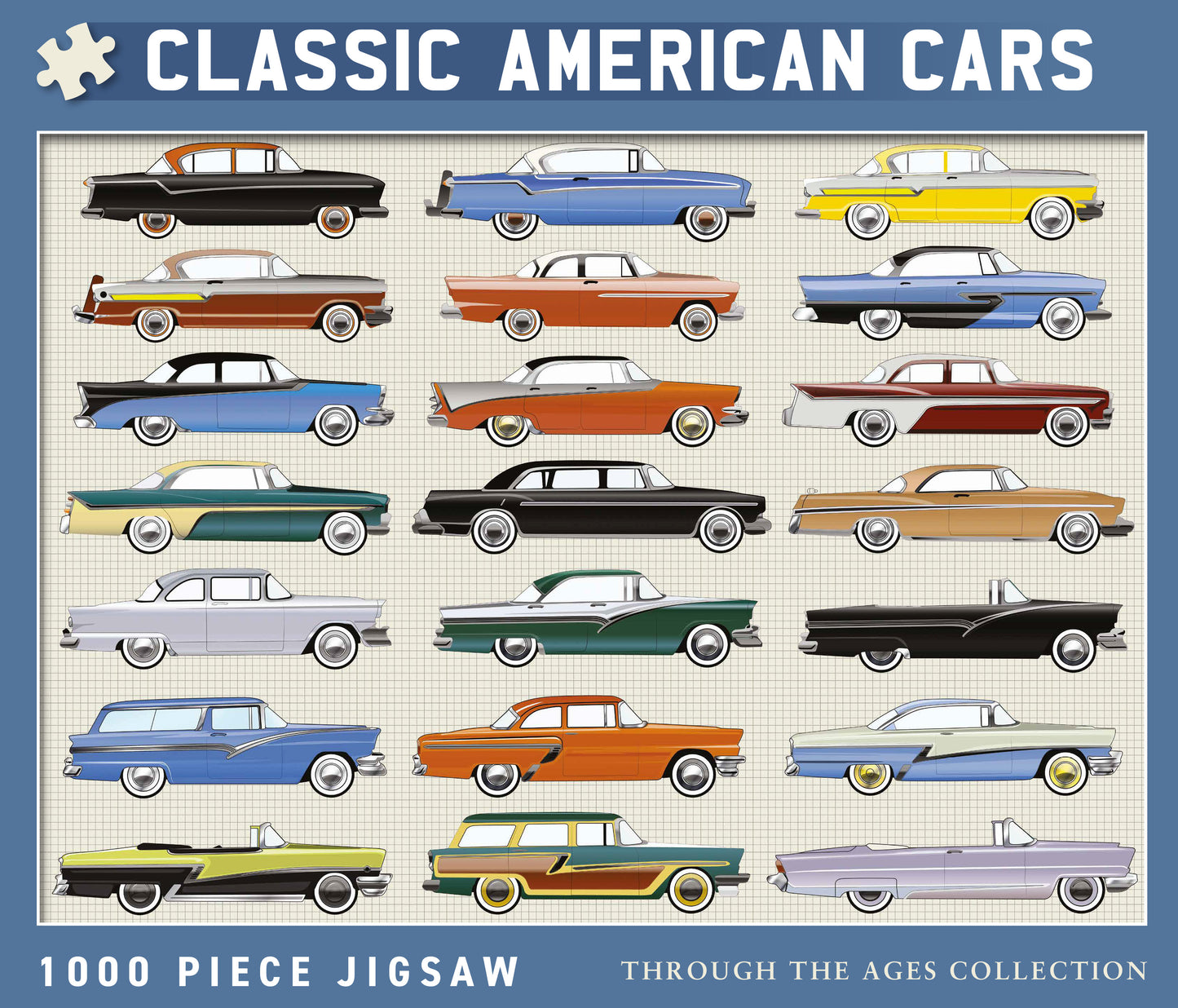 Classic American Cars 1000 Piece Jigsaw