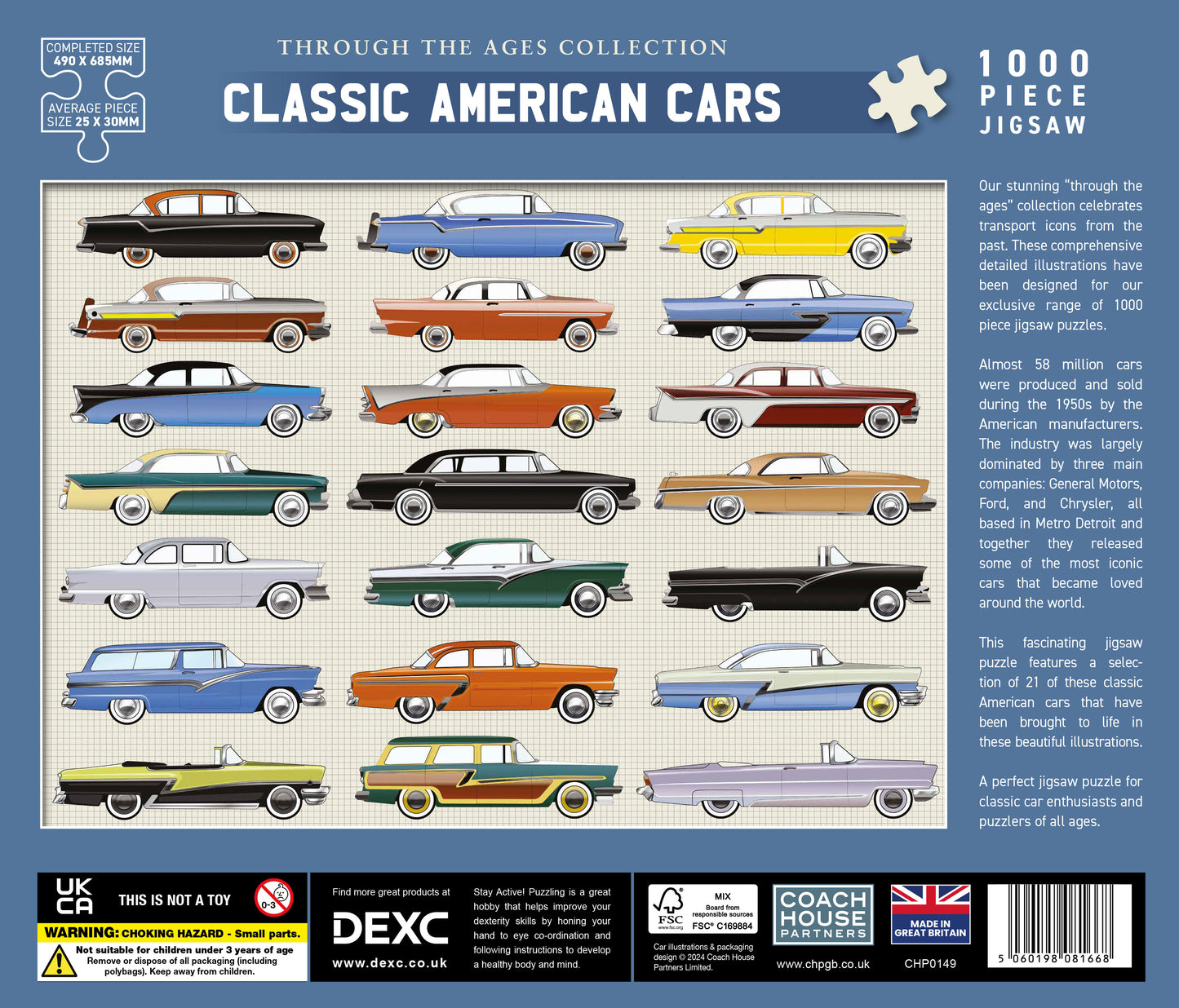 Classic American Cars 1000 Piece Jigsaw