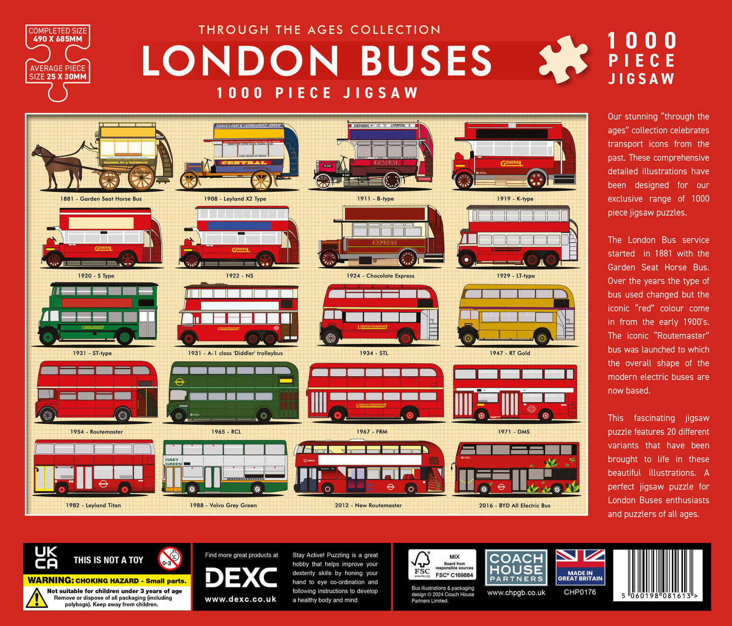 London Buses 1000 Piece Jigsaw Puzzle