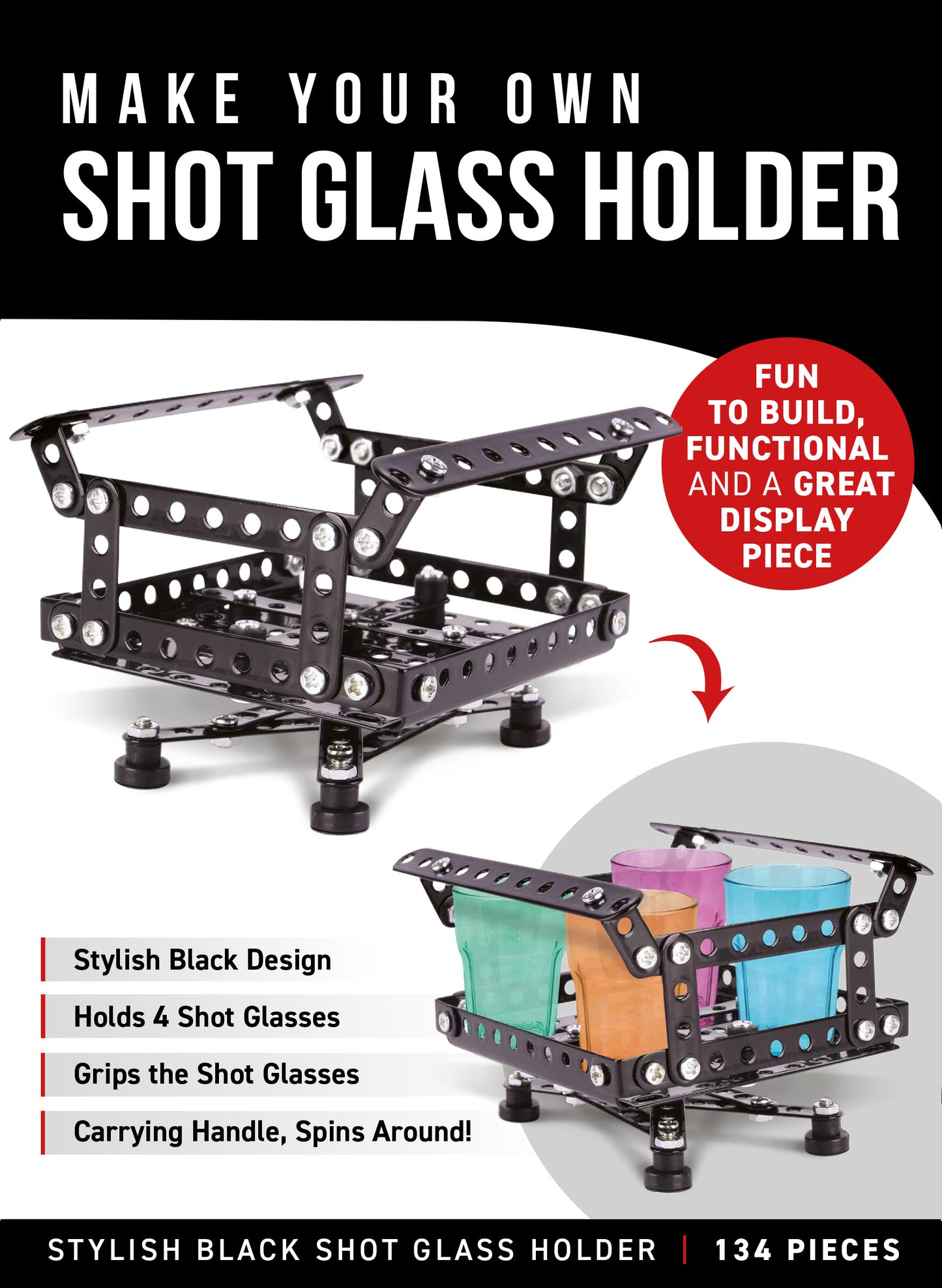 Make Your Own Shot Glass Holder Metal Construction Set