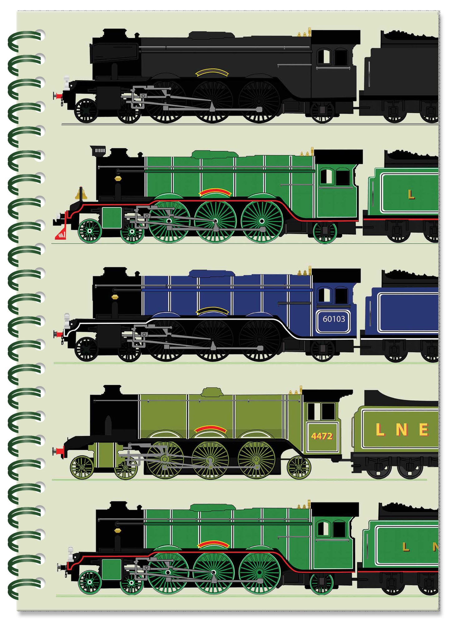 Flying Scotsman Spiral Bound Notebook (A5 lined pages ) (MINIMUM ORDER QUANTITY x 4 UNITS )