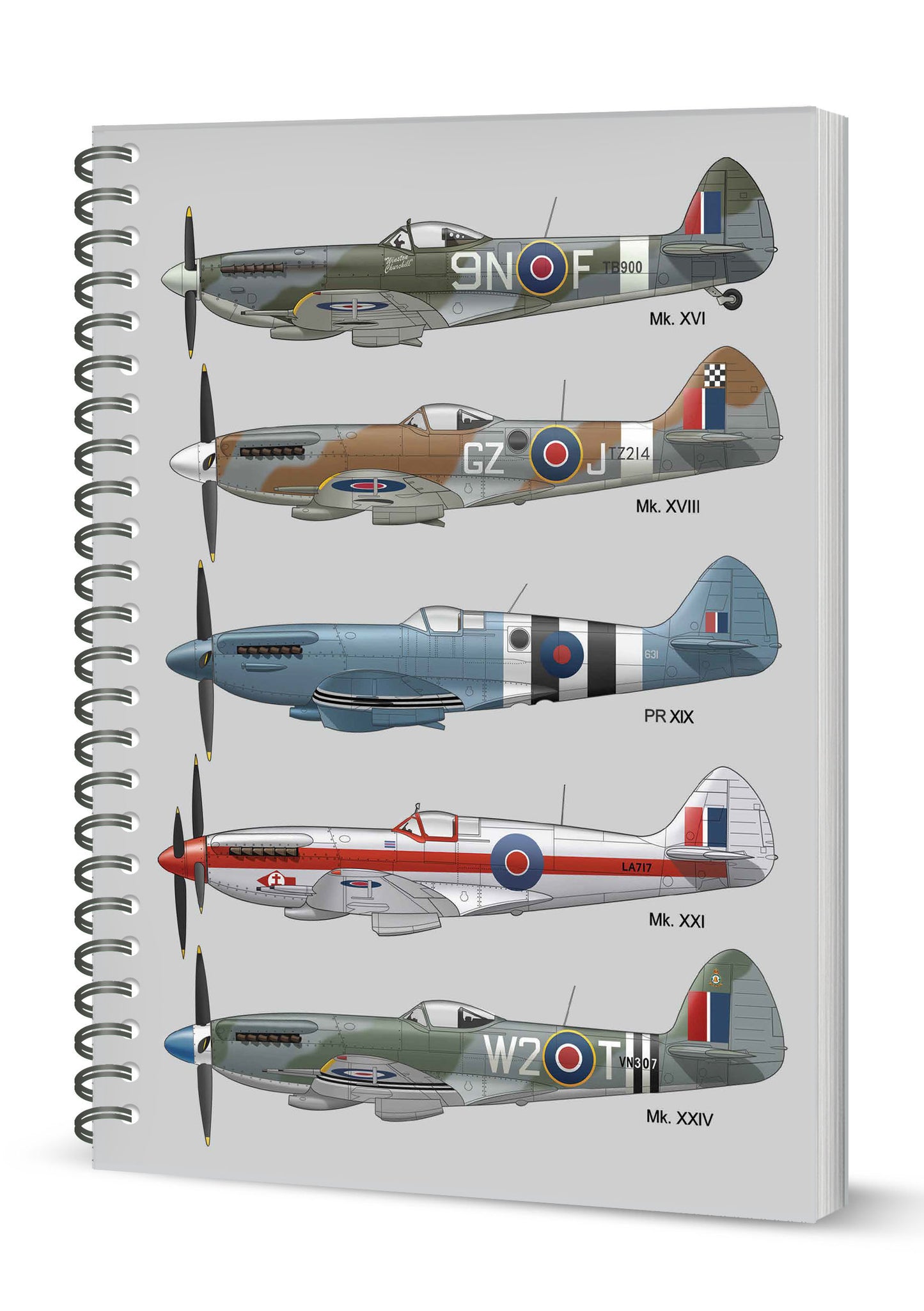 Spitfire Spiral Bound Notebook  (A5 Lined Pages) (MINIMUM ORDER QUANTITY x 4 UNITS )