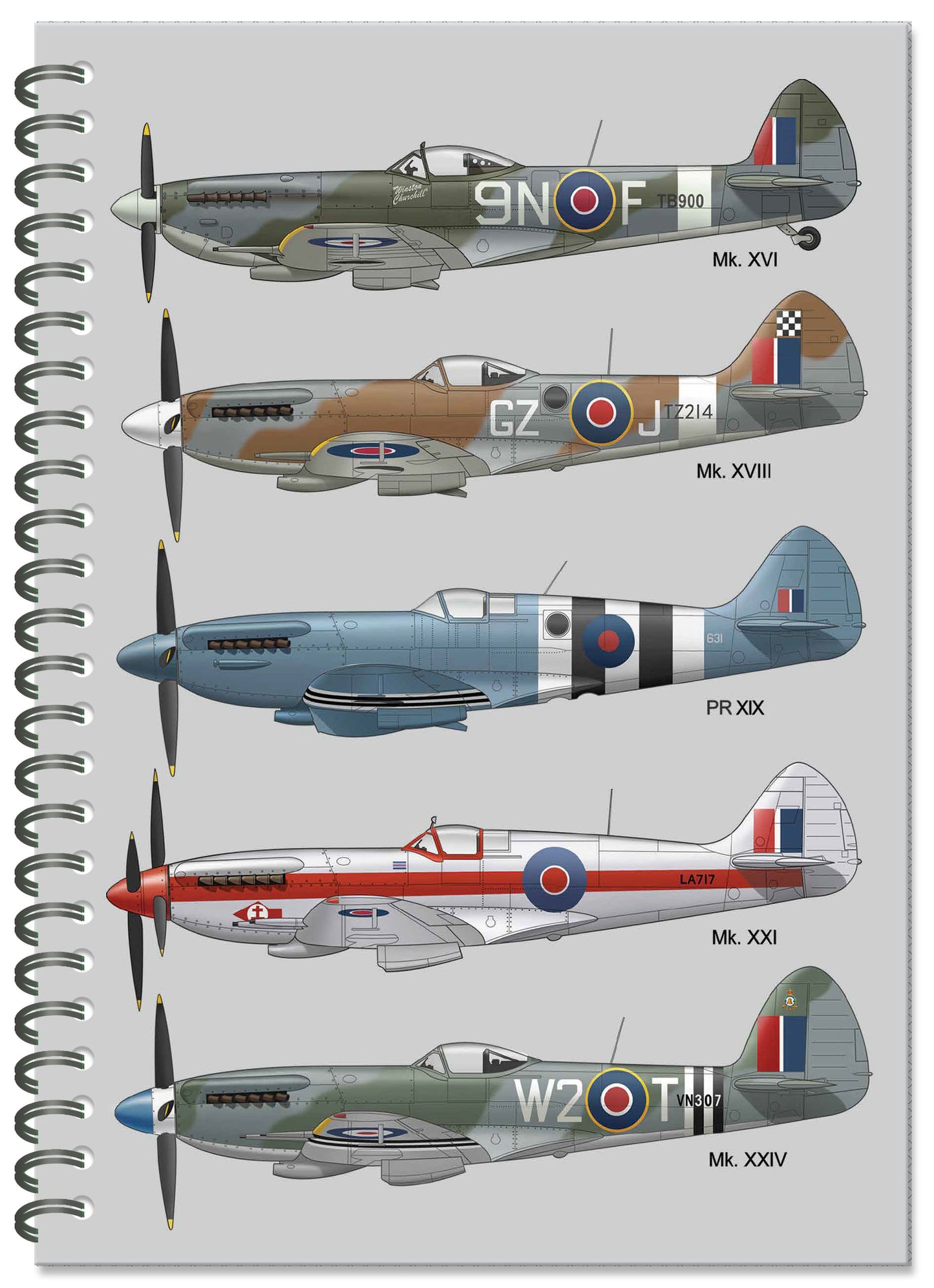 Spitfire Spiral Bound Notebook  (A5 Lined Pages) (MINIMUM ORDER QUANTITY x 4 UNITS )