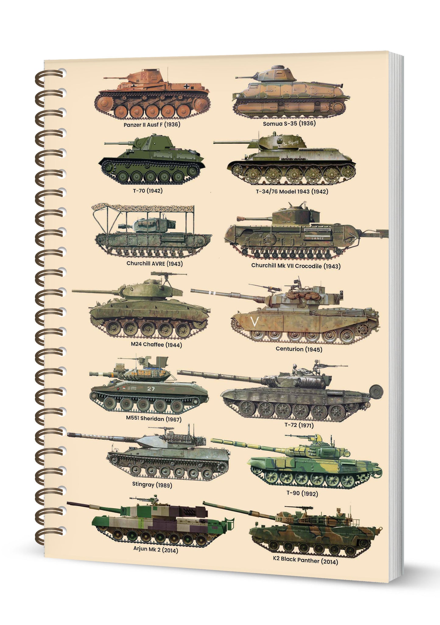 Tanks Spiral Bound Notebook  (A5 Lined Pages) (MINIMUM ORDER QUANTITY x 4 UNITS )