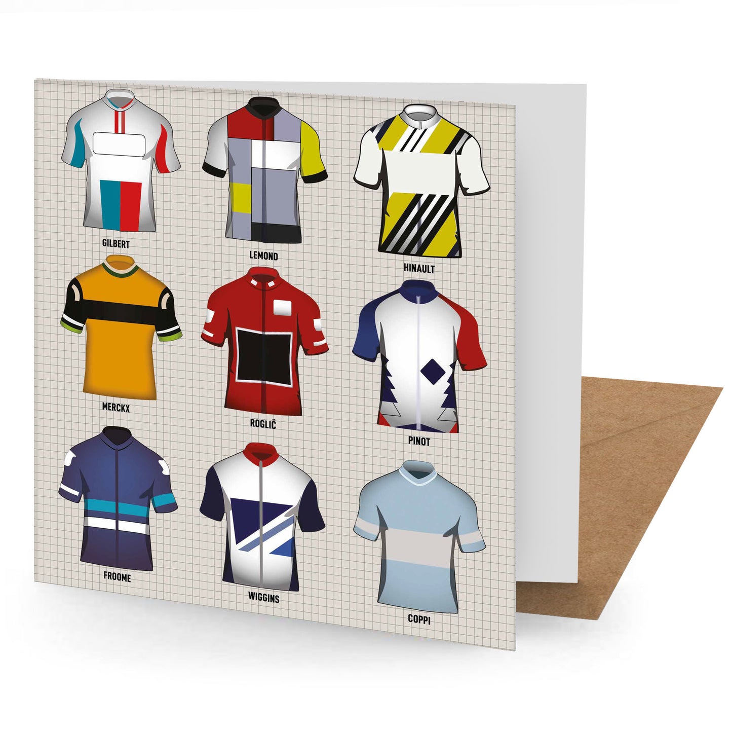 Vintage Cycling Jerseys Greetings Card (150x150 blank)