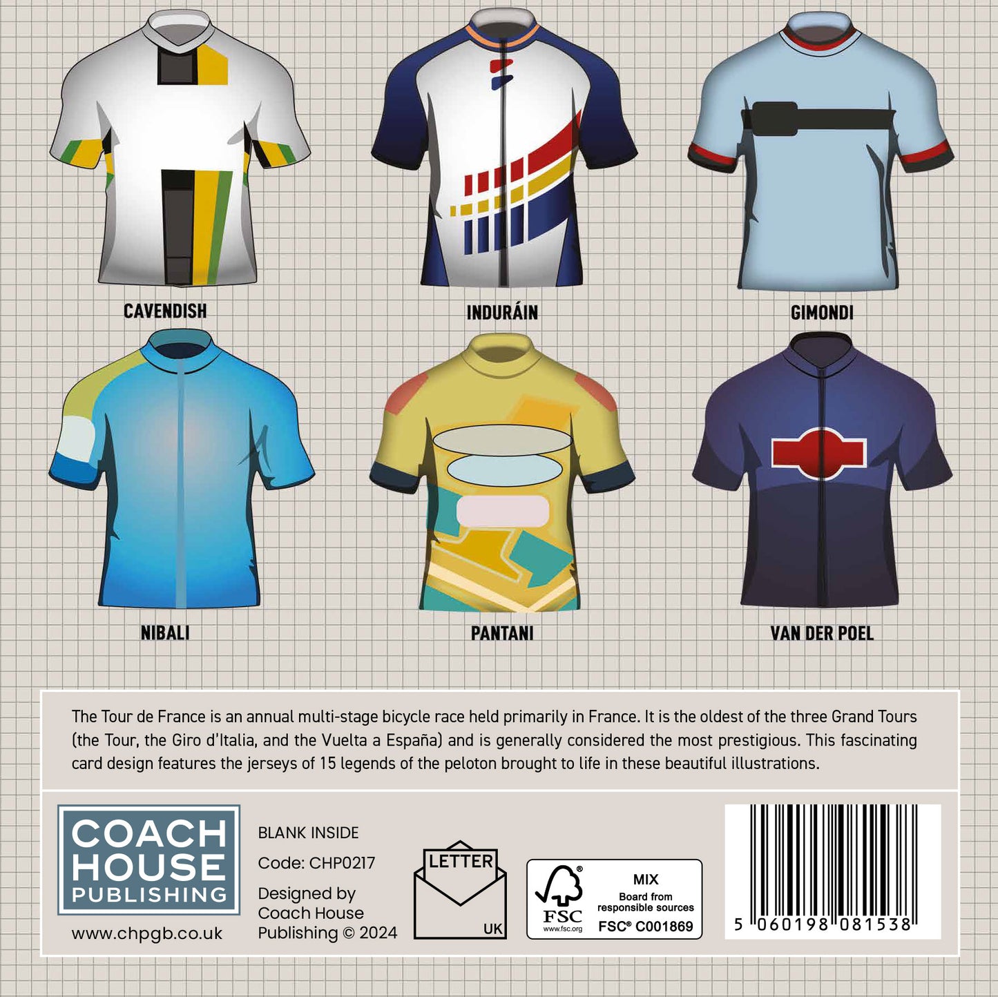 Vintage Cycling Jerseys Greetings Card (150x150 blank)