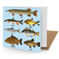 Coarse Fish Greetings Card (150x150 blank)