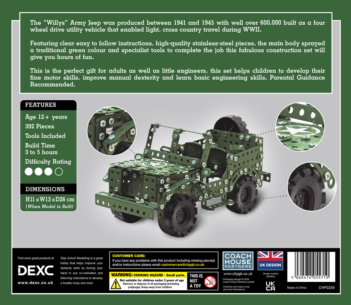 Army Jeep Metal Construction Set