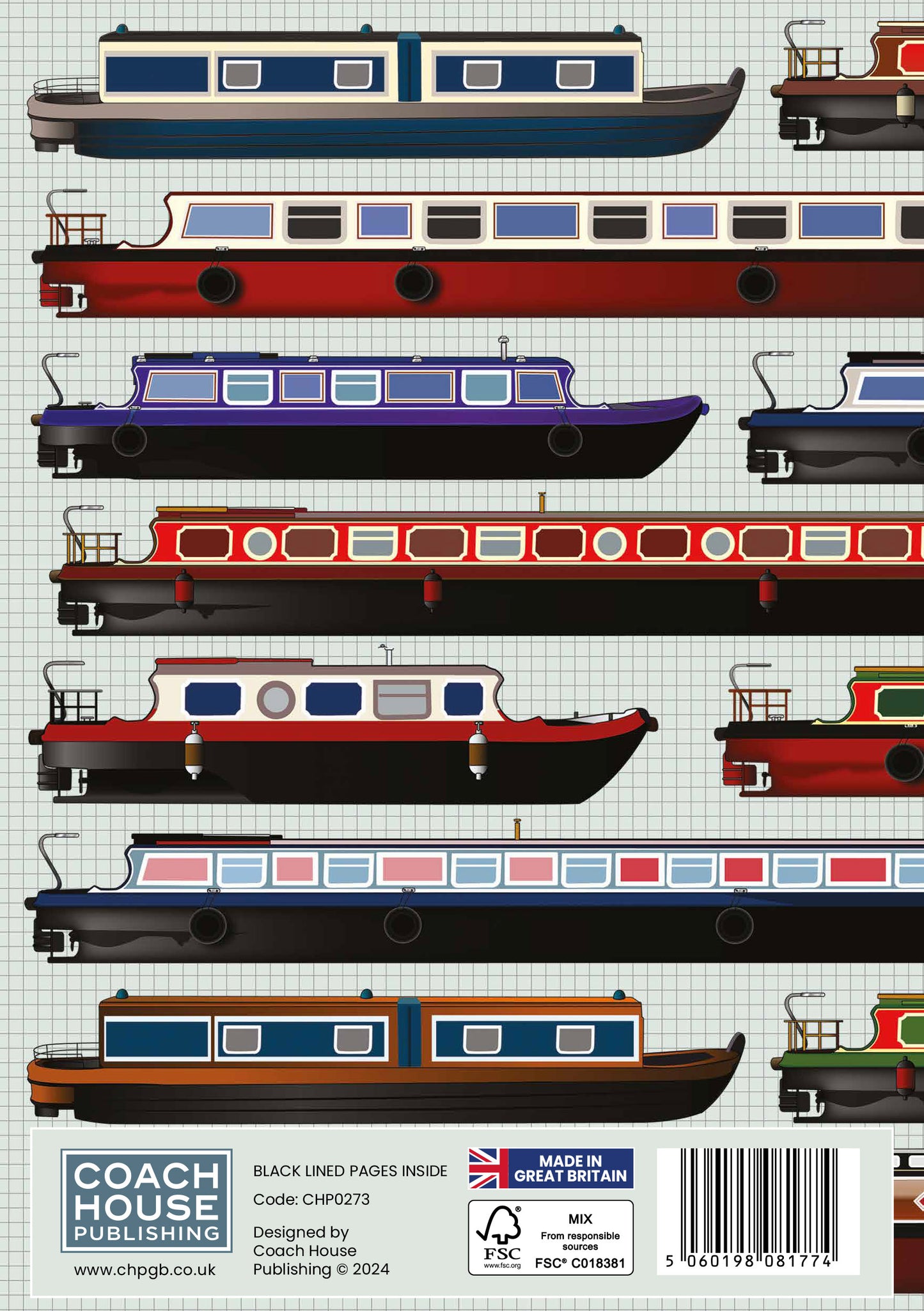 Canal Boats A5 Softback Notebook