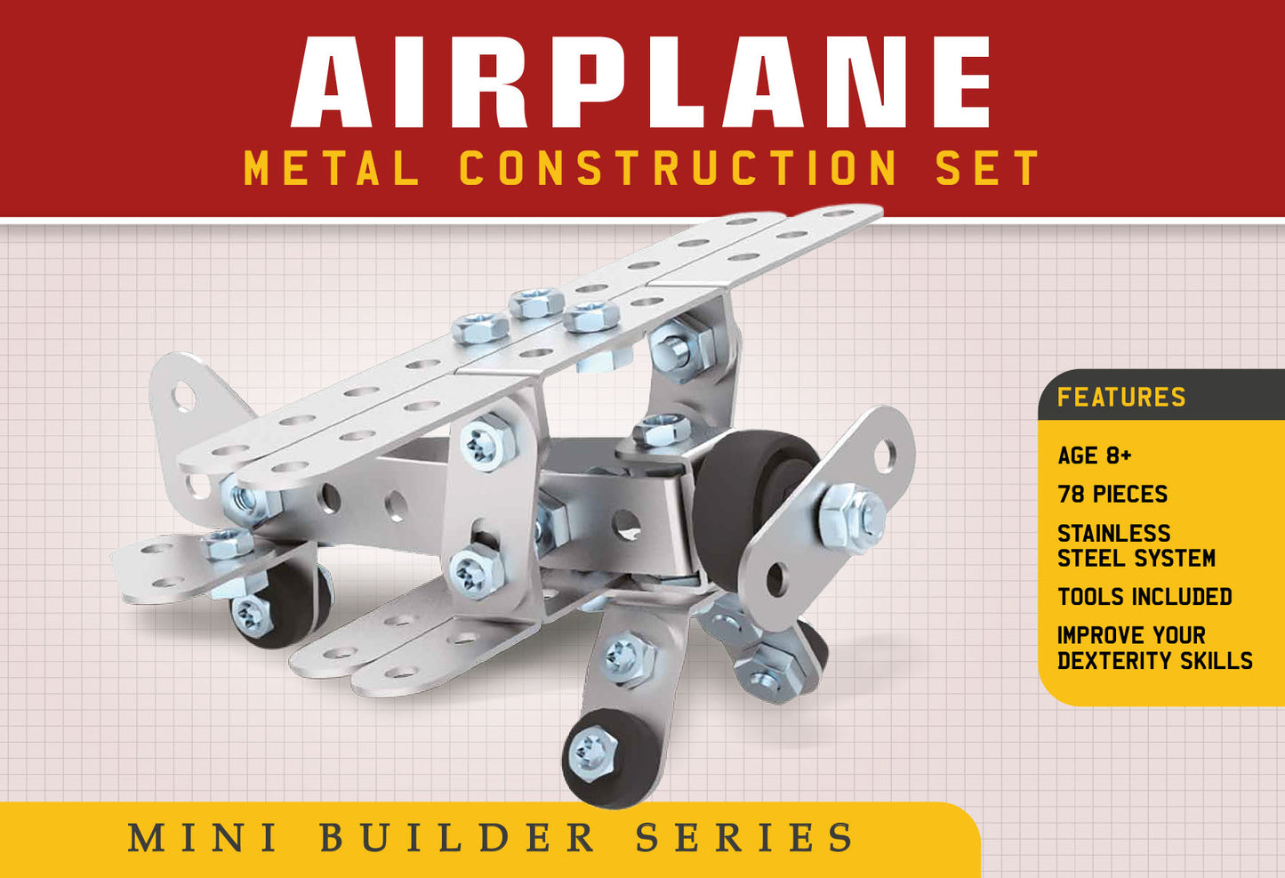 Mini Builder Series Airplane Metal Construction Set