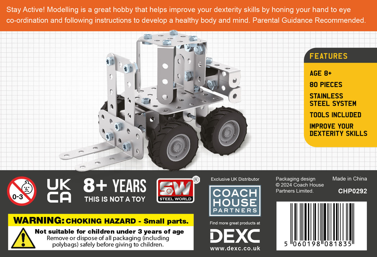 Mini Builder Series Forklift Metal Construction Set