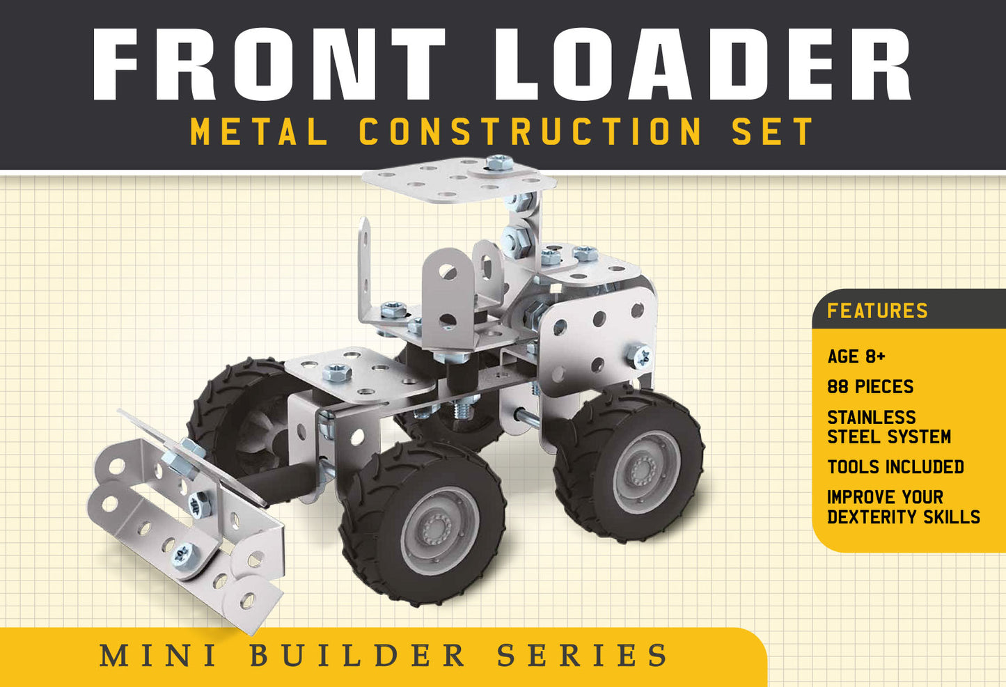 Mini Builder Series Front Loader Metal Construction Set