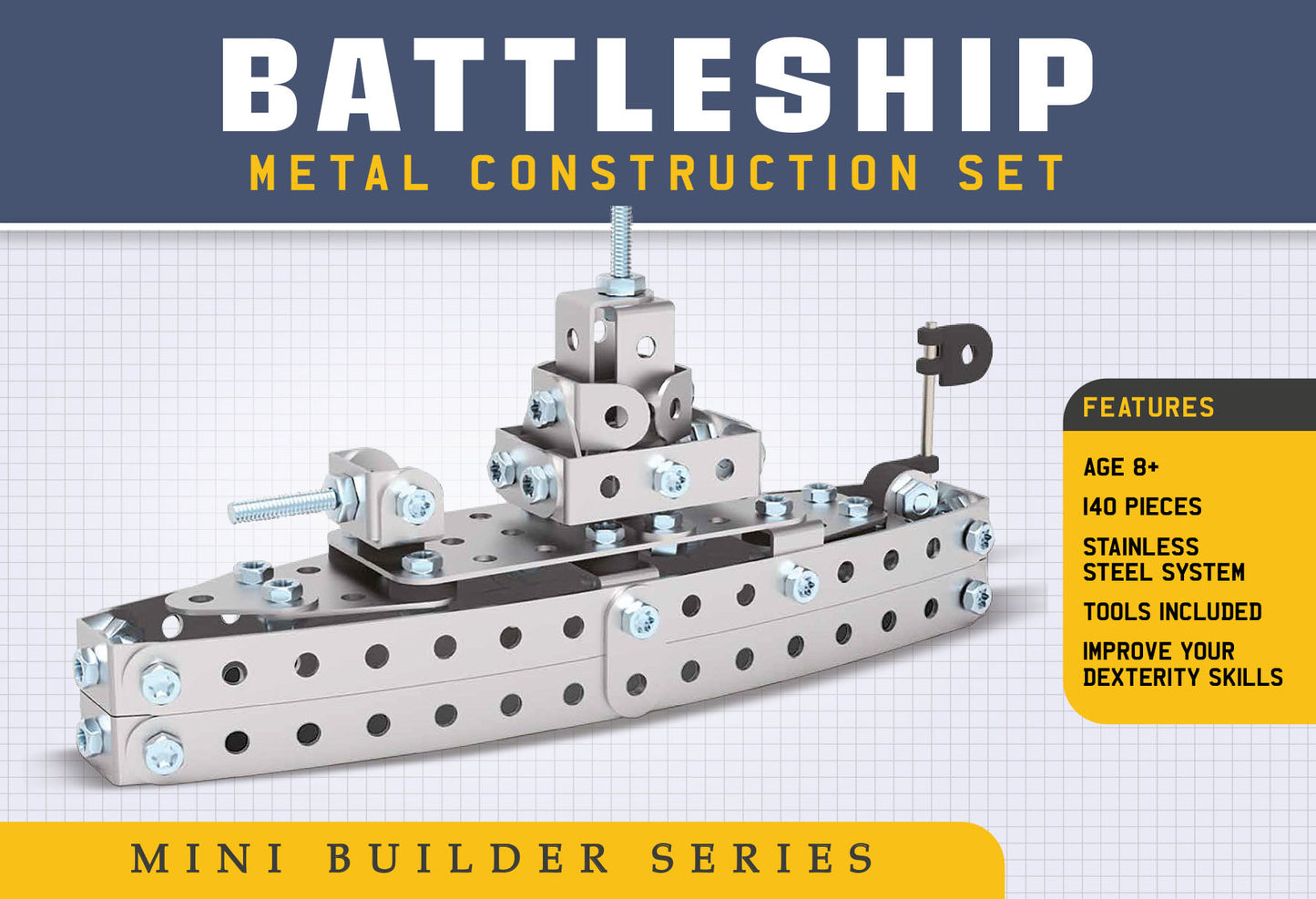 Mini Builder Series Battleship Metal Construction Set